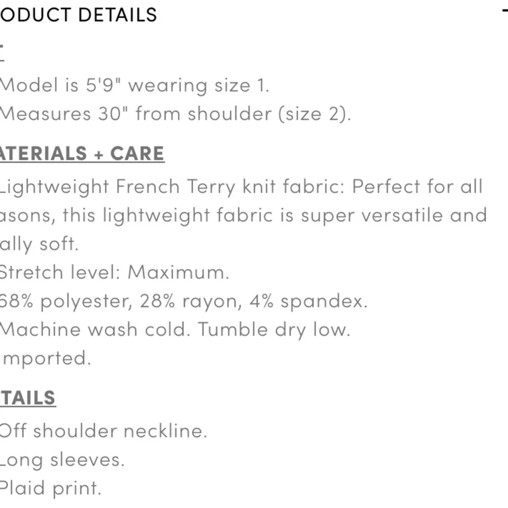 NWT Torrid Red Plaid Off-Shoulder French Terry Top – Size 1 - Picture 6 of 6